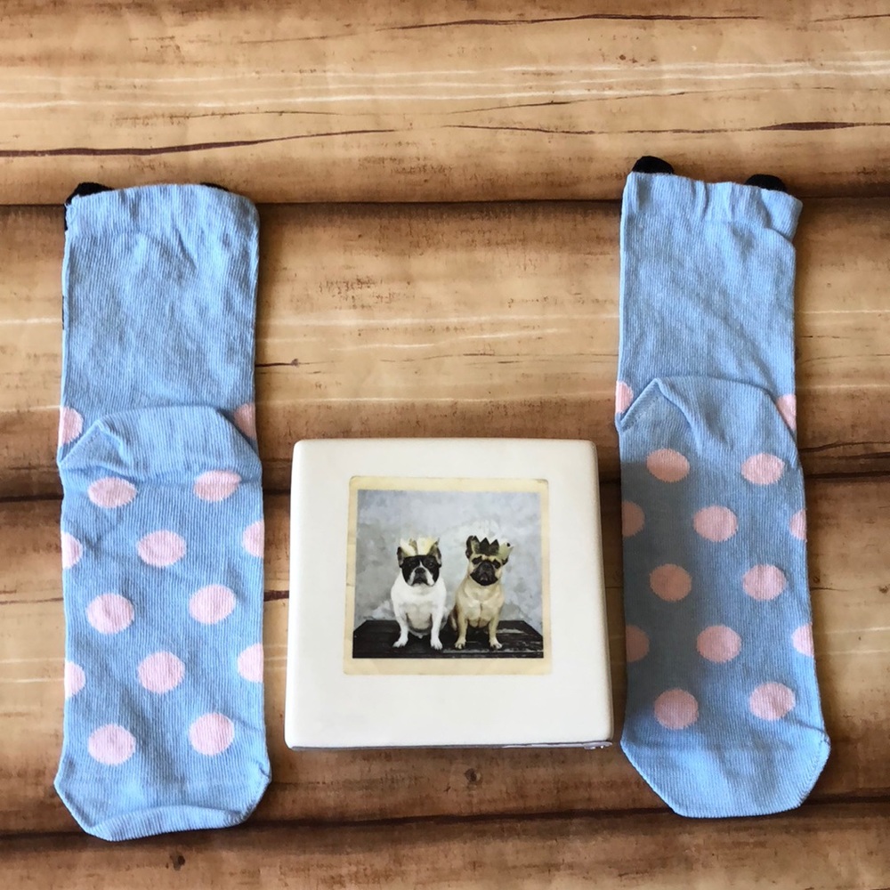 ASOS French Bulldog/Boston Terrier socks. NWT. - Picture 3 of 4
